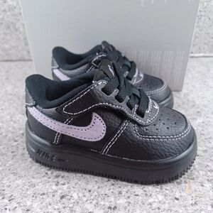 Nike Force 1 Low Easyon LV8 Black Purple Kids Toddler Sneakers 3C Shoes